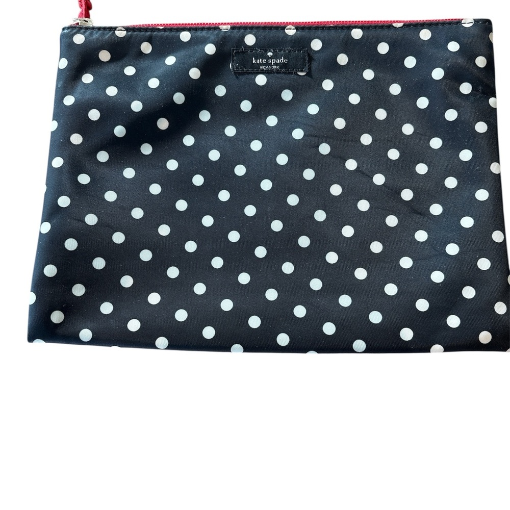 Kate Spade Black and White Polka Dot Cosmetic Bag